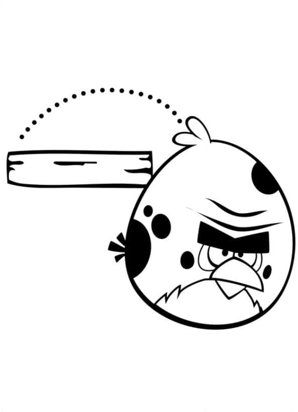 Desenho Grande pássaro Vermelho De Angry Birds Para Colorir