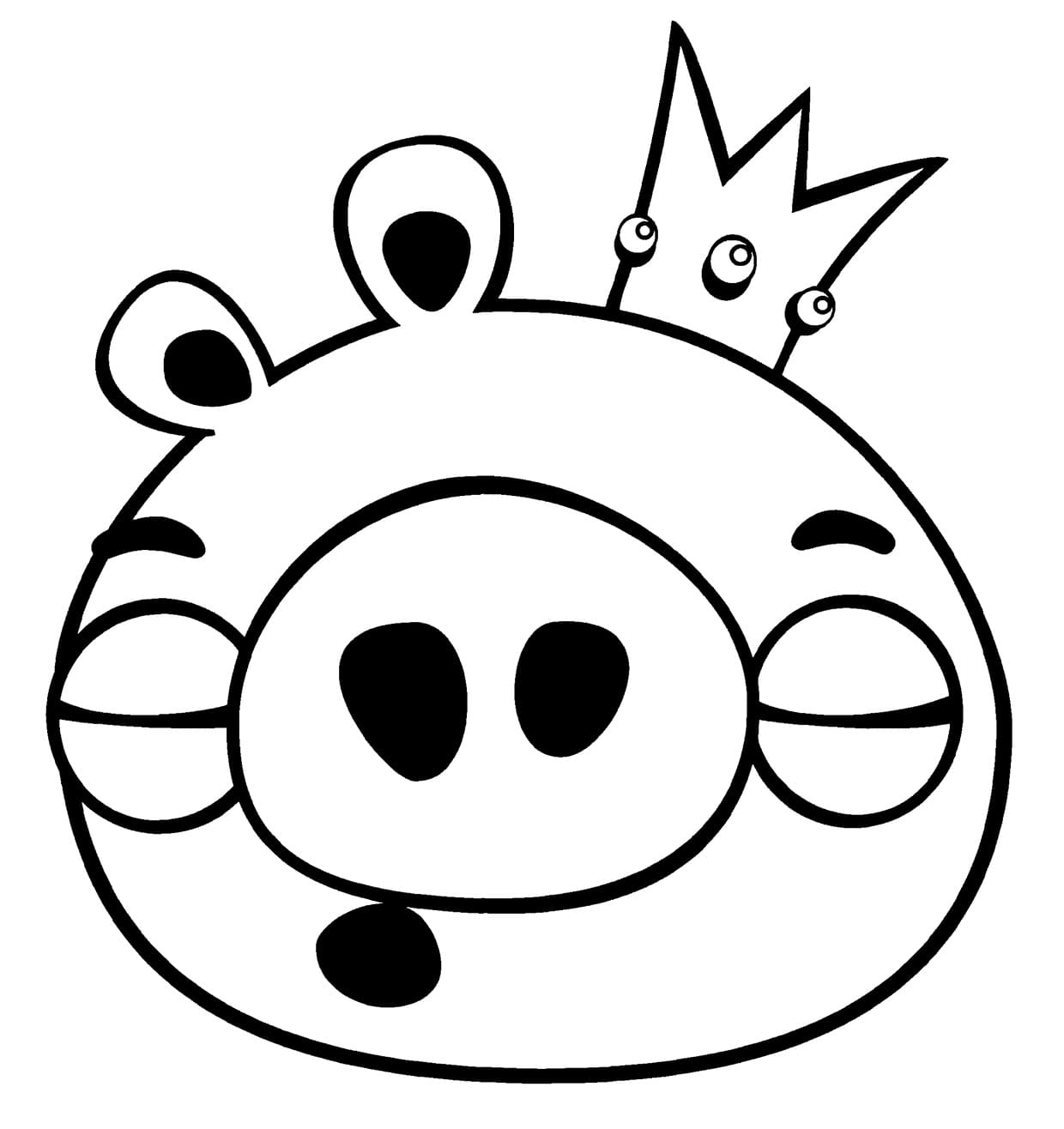 Desenho Porco Rei Dormindo Angry Birds Para Colorir