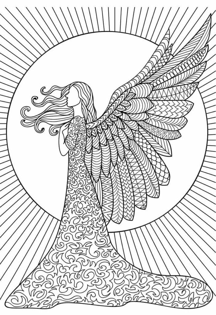 Desenho De fantasiá Anjo Para Colorir