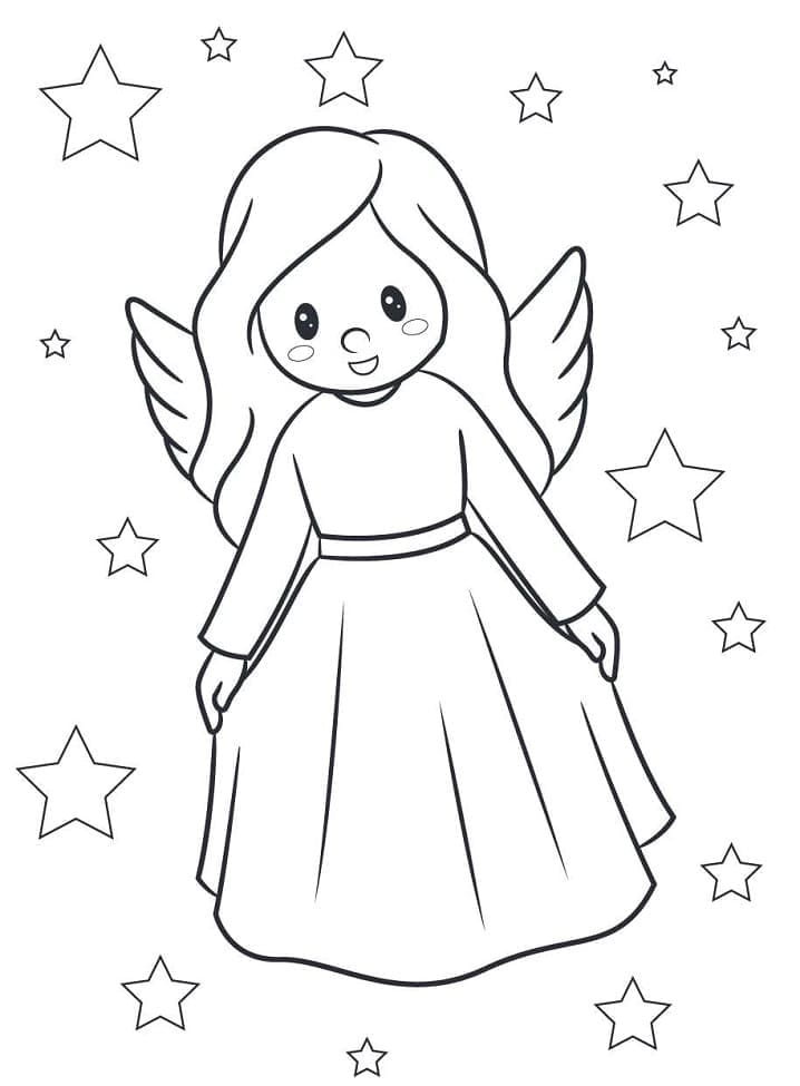 Desenho De Um Anjo Para Colorir