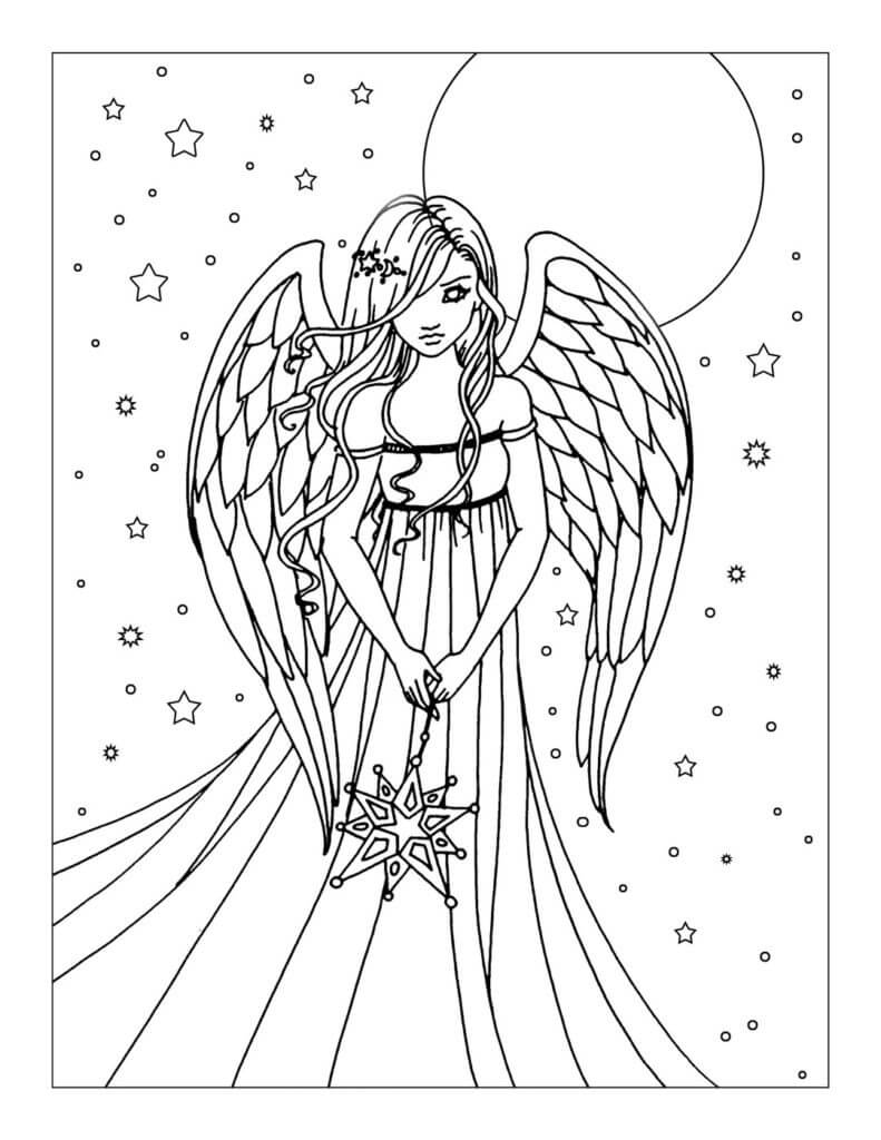 Anjo para Colorir