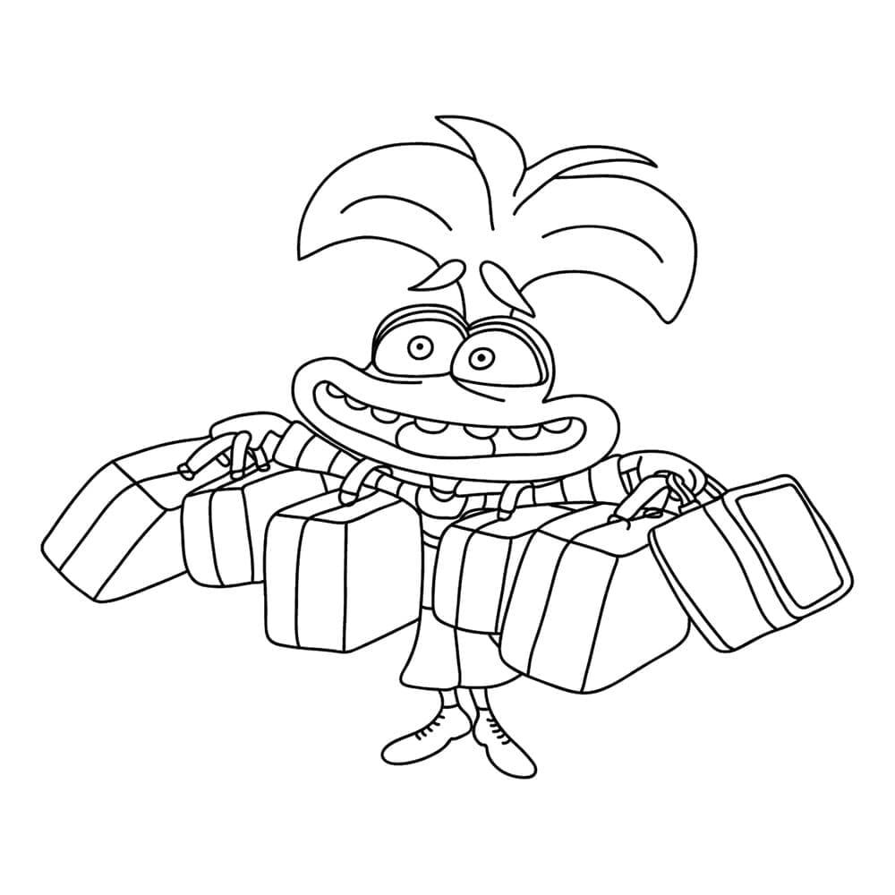 Desenho De Ansiedade De Divertida Mente 2 Para Colorir