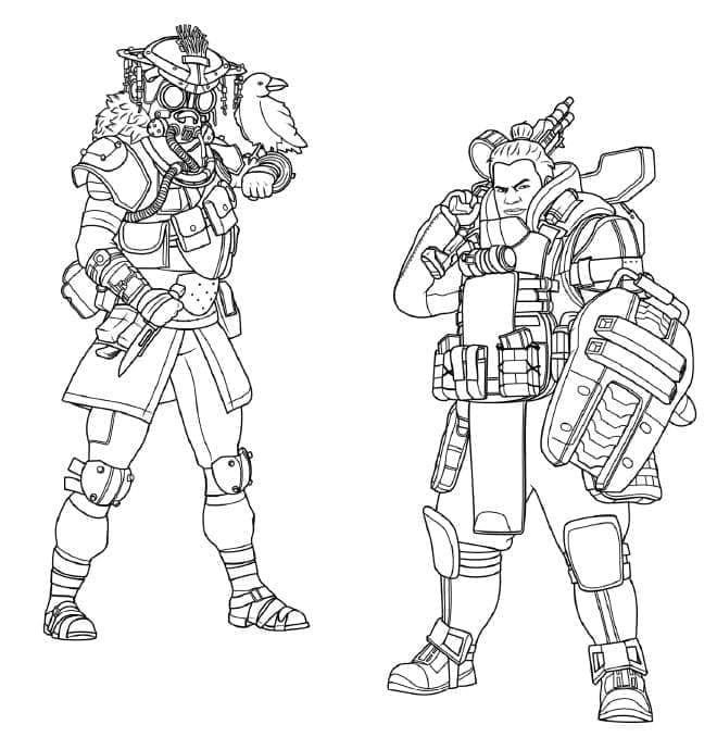 Desenho De Bloodhound e Gibraltar Para Colorir