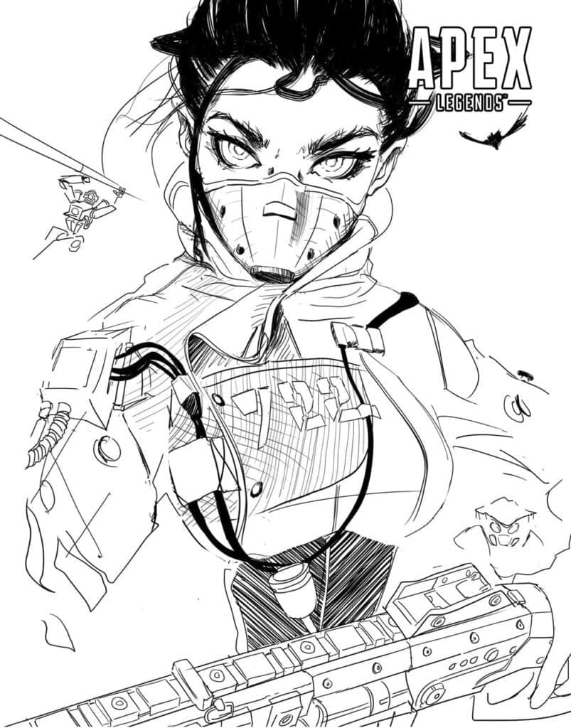 Desenho De Imprimir Do Game Apex Legends Para Colorir