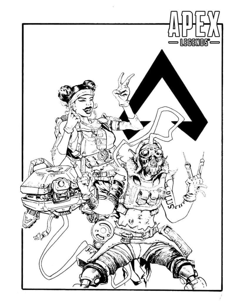 Desenho De Lifeline e Octane Para Colorir