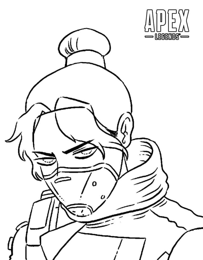 Desenho De Wraith De Apex Legends grátis Para Colorir