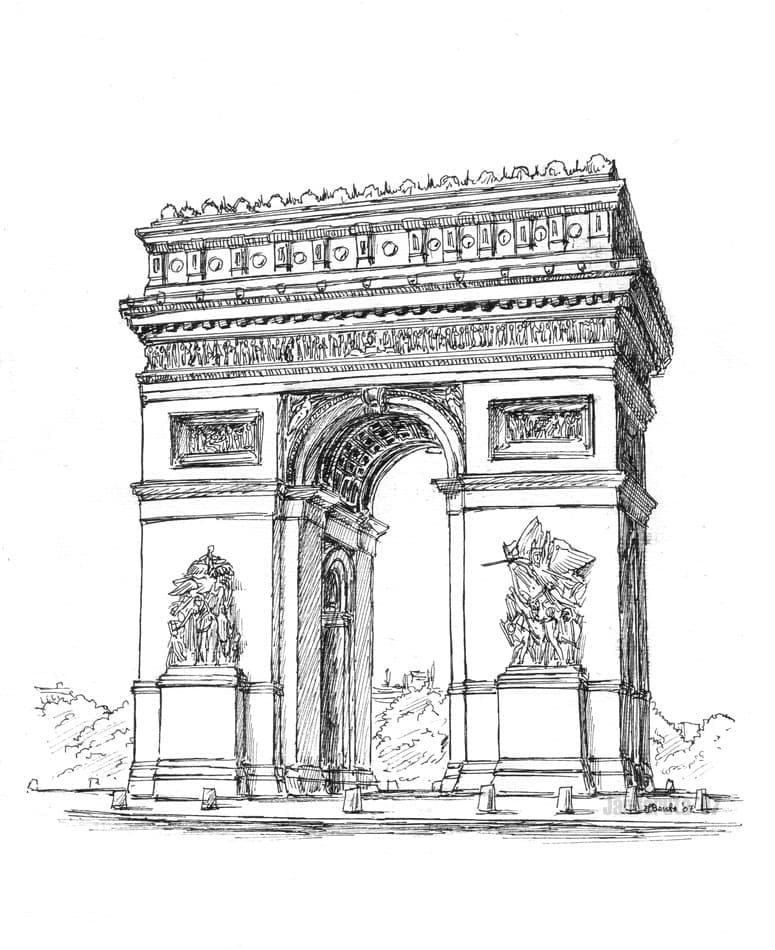 Arco do Triunfo para Colorir