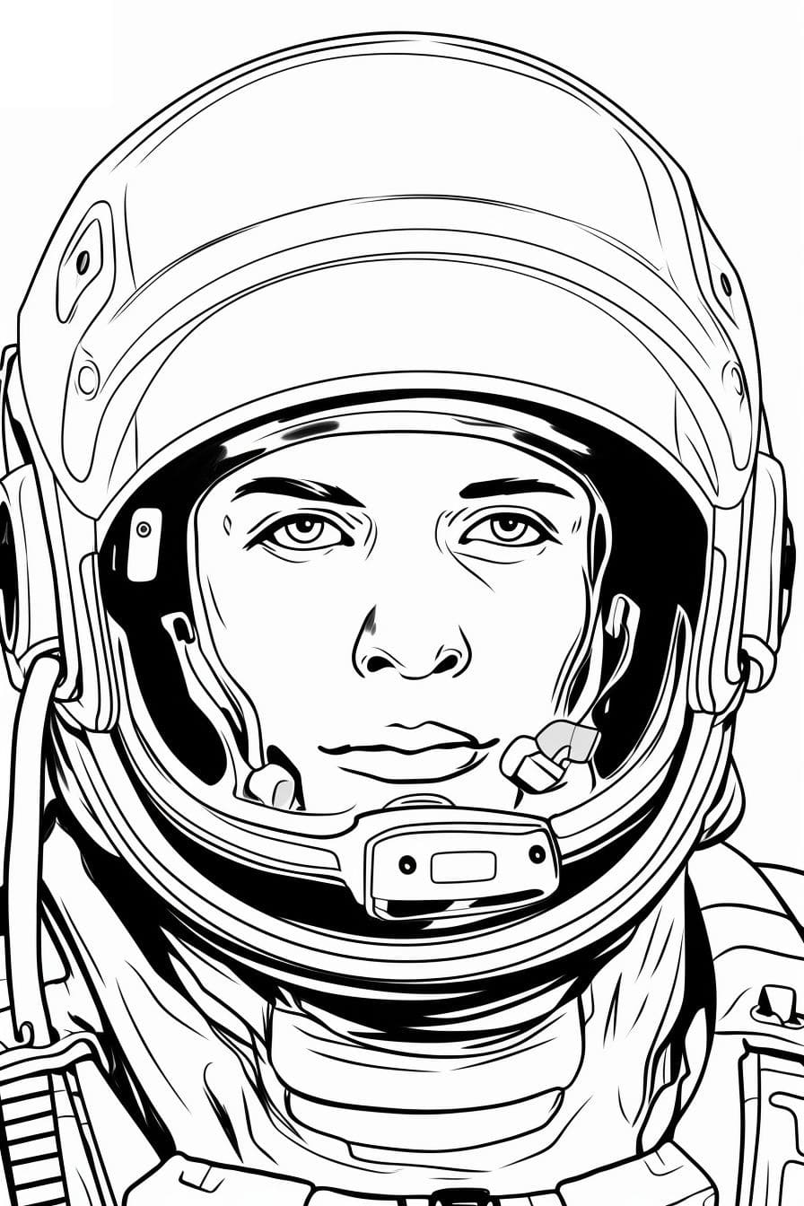 Desenho De Astronauta Imprimivel grátis Para crianças Para Colorir