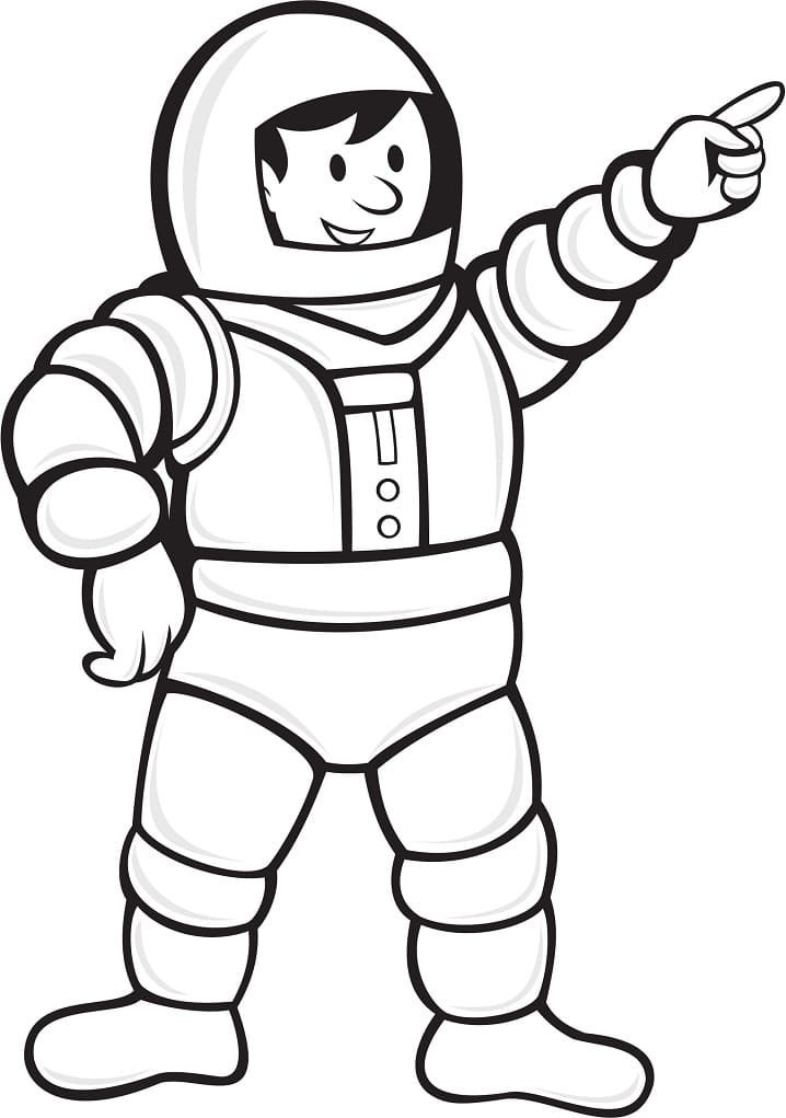 Desenho Feliz Do Astronauta Para Colorir