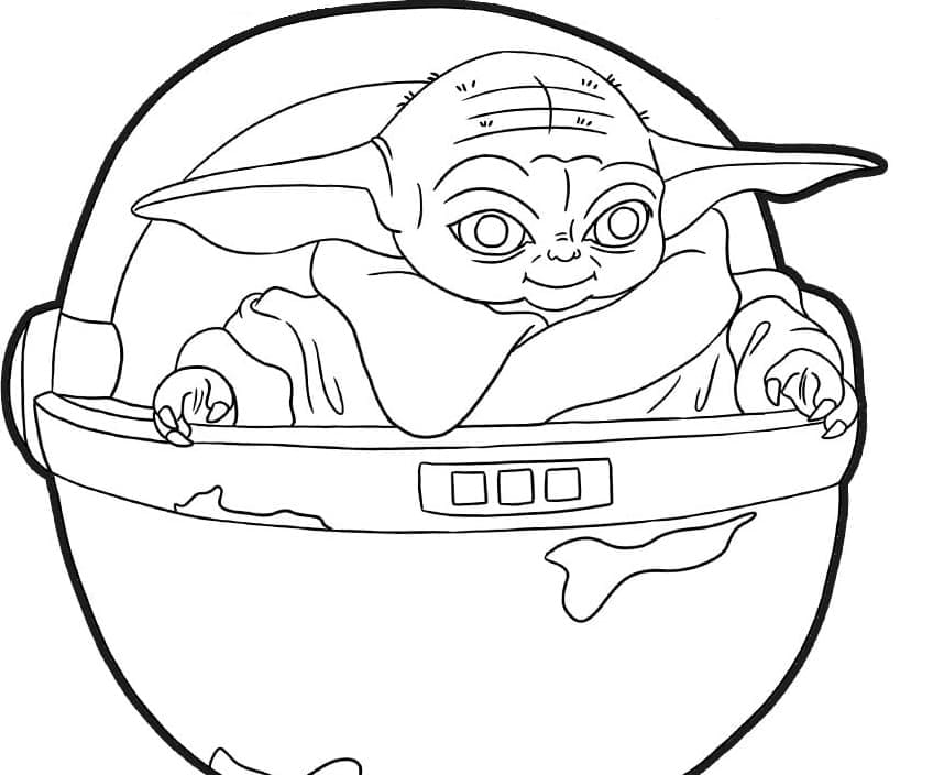 Baby Yoda para Colorir