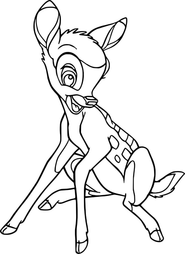 Desenho De Bambi adorável Para Colorir