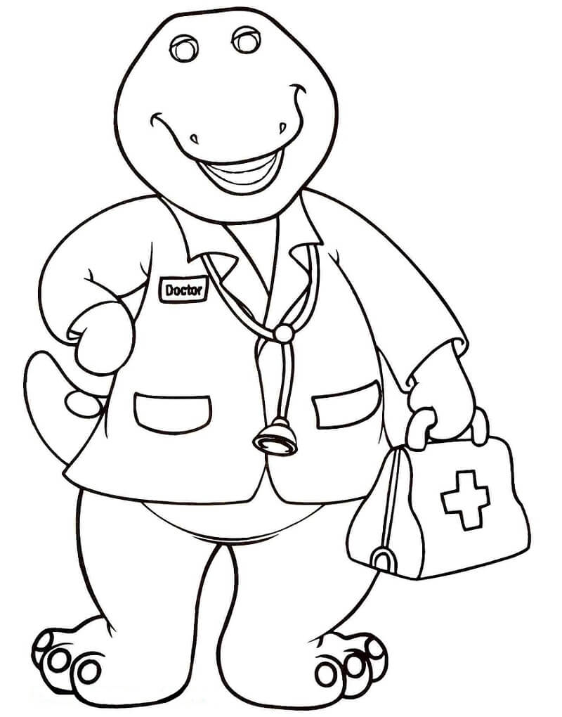 Desenho De Barney O Doutor Para Colorir