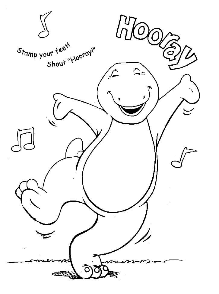Desenho Feliz Barney Para Colorir