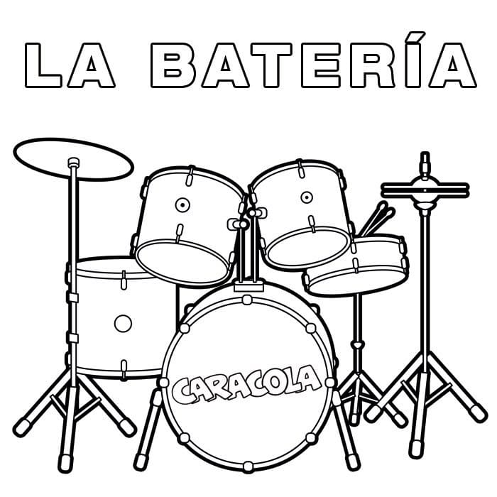 Desenho lã Bateria Para Colorir
