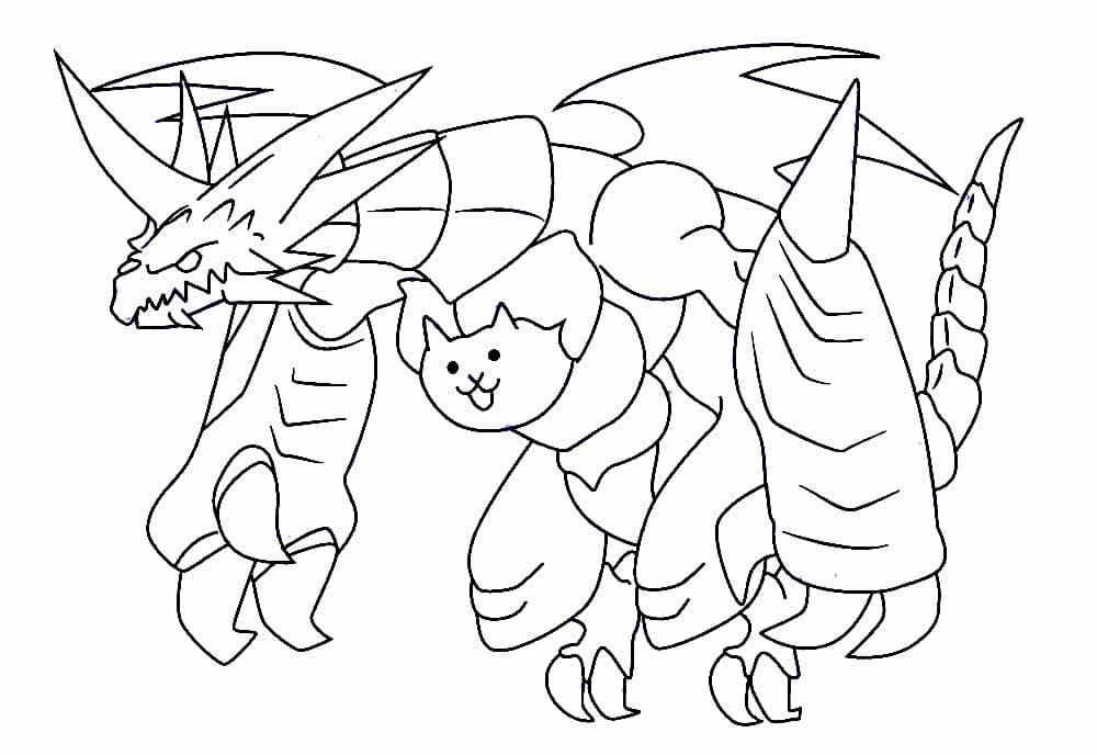 Battle Kitty para Colorir