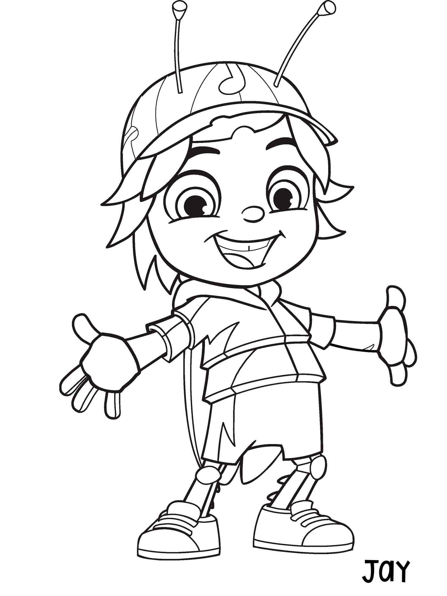 Desenho De Jay De Beat Bugs Para Colorir