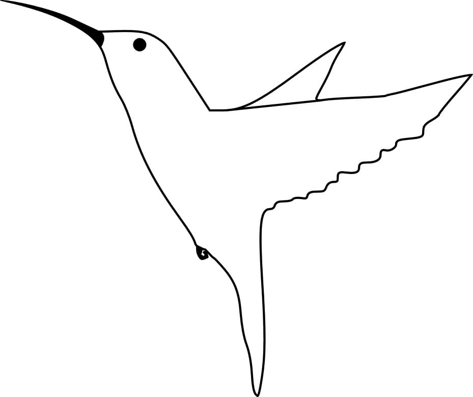 Desenho De beijá Flor Simples Para Colorir Pdf