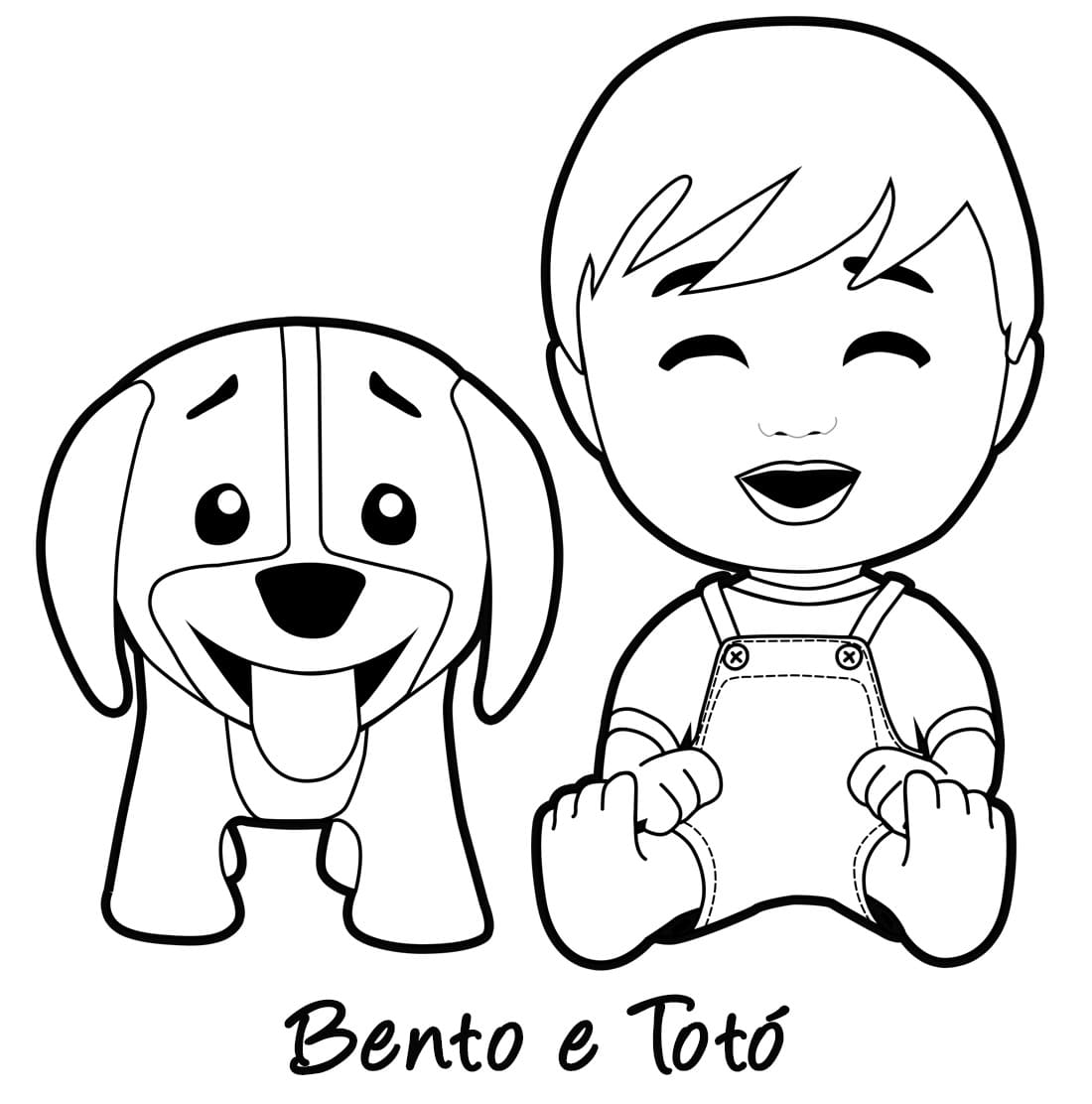 Bento e Totó para Colorir