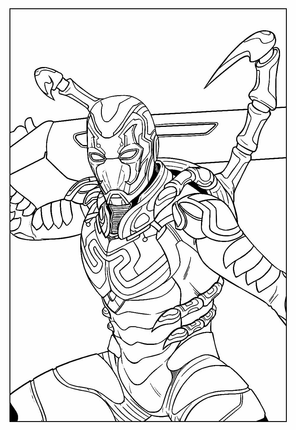 Desenho De incrível Besouro Azul Para Colorir