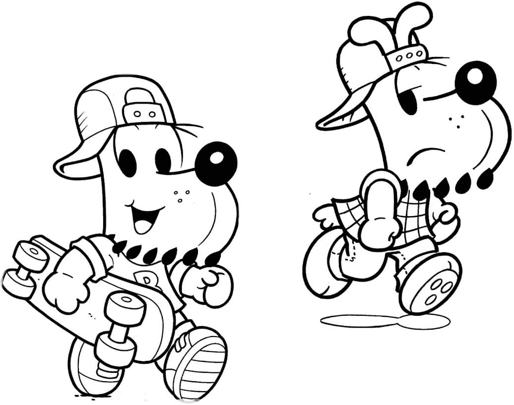 Desenho Biduzidos Com Skate Para Colorir