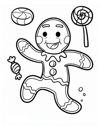 Desenho De Biscoito De Gengibre Natalino Para Baixar e Pintar