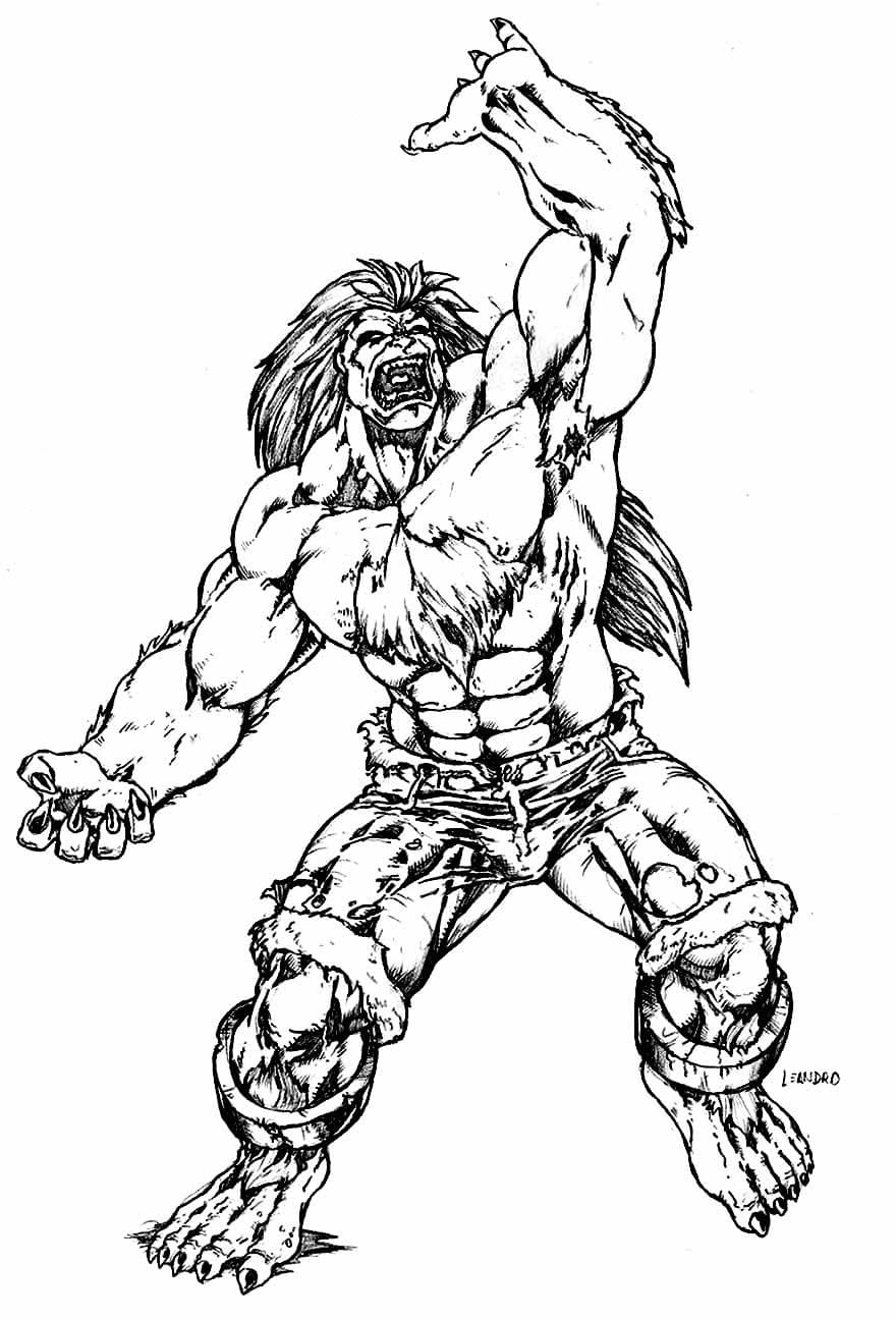 Desenho De Blanka De Street Fighter Para Colorir