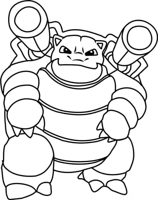 Desenho De Blastoise grátis Para crianças Para Colorir