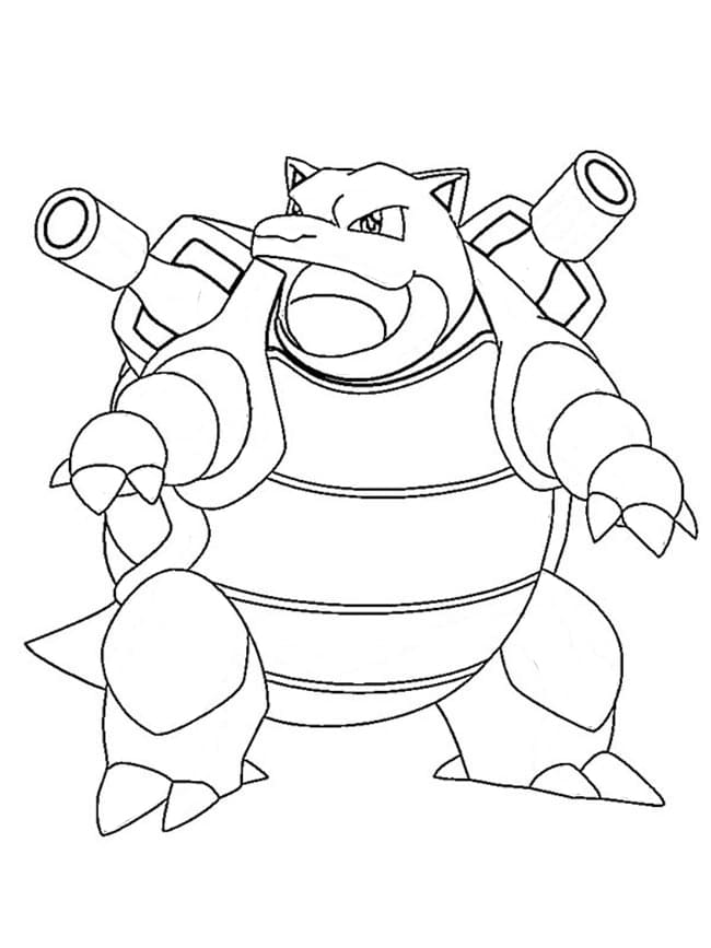 Desenho De Pokemon Blastoise grátis Para Colorir