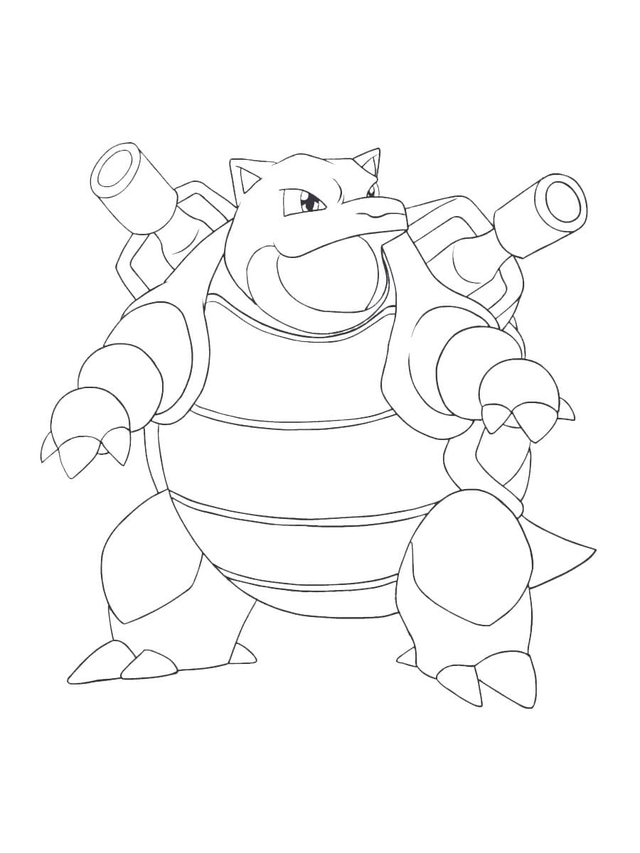 Desenho De Pokemon Blastoise Para Colorir e Pintar Usando Giz De Cera