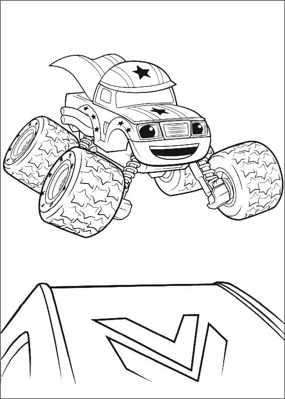 Desenho De Darington De Blaze e As Monster Machines Para Colorir
