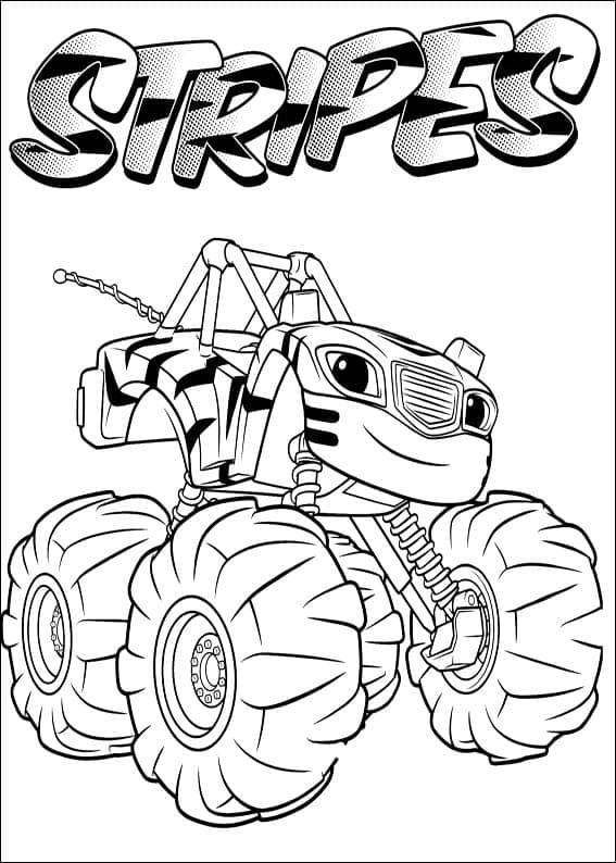 Desenho De Stripes De Blaze Para Colorir