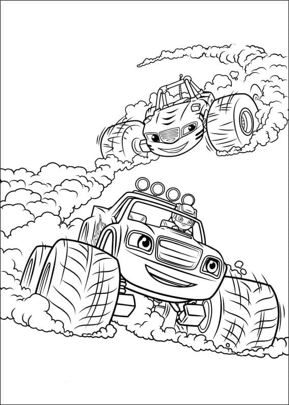 Desenho De Stripes e Blaze Para Colorir
