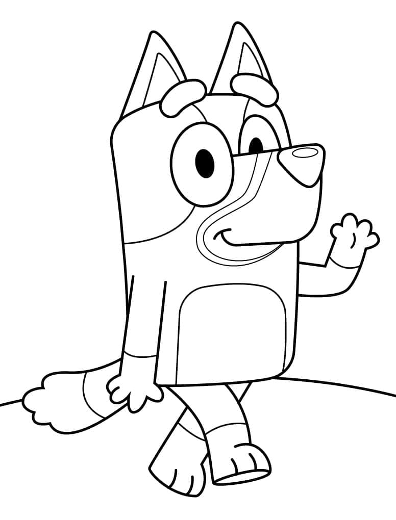Desenho De Bluey adorável Para Colorir