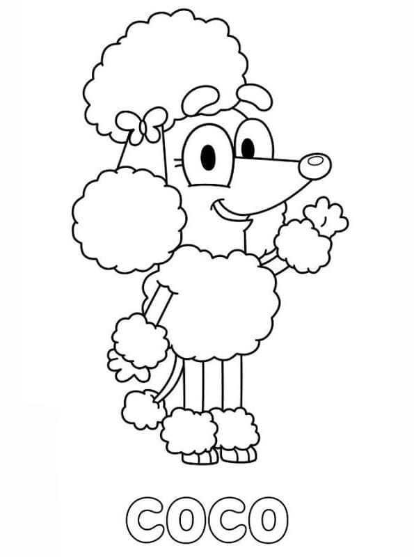 Desenho De coço De Bluey Para Colorir