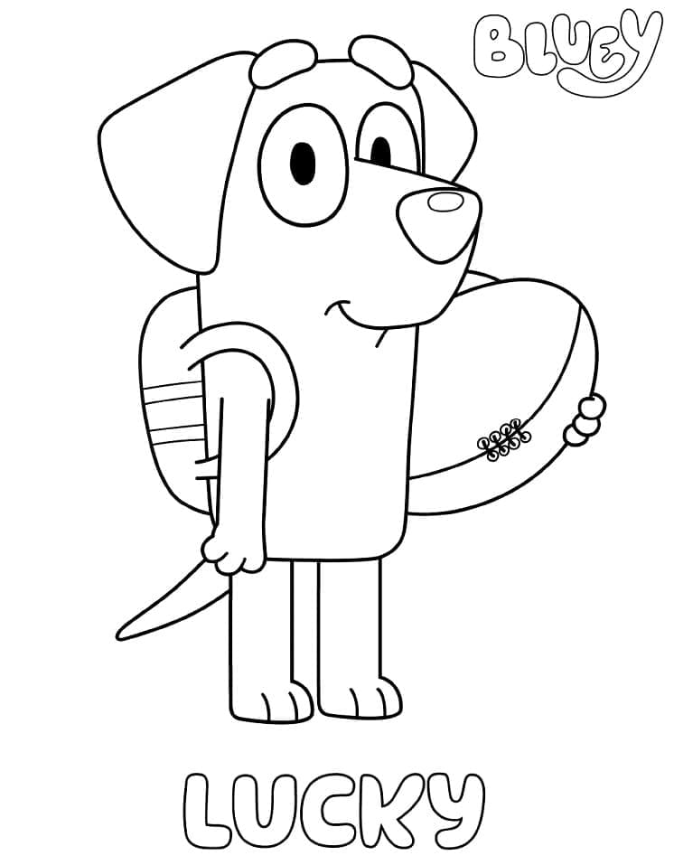 Desenho Lucky De Bluey Para Colorir