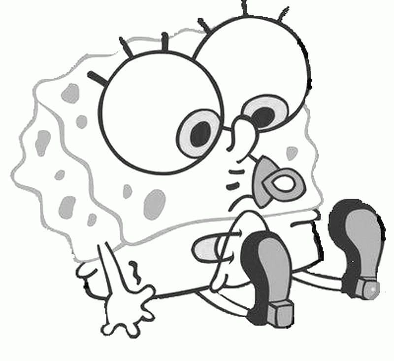 Desenho De bebê Bob Esponja Para Colorir