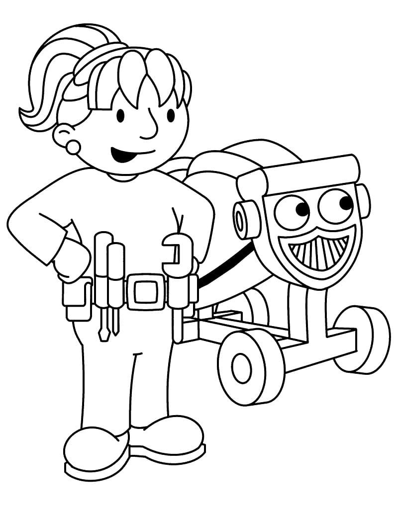 Desenho De Bob O Construtor grátis Para Colorir