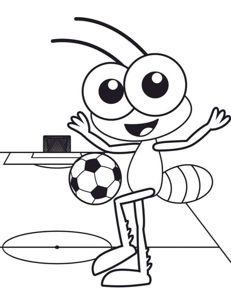 Desenho Bob Zoom jogá Futebol Para Colorir