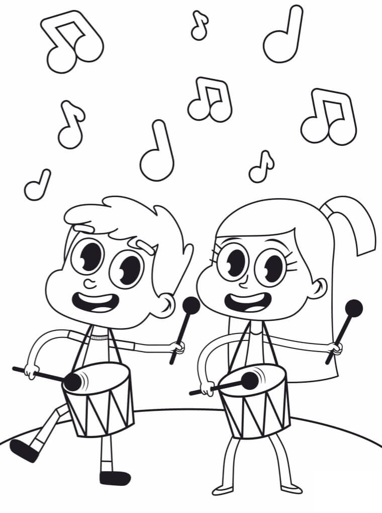 Desenho Menino e Menina De Bob Zoom Para Colorir