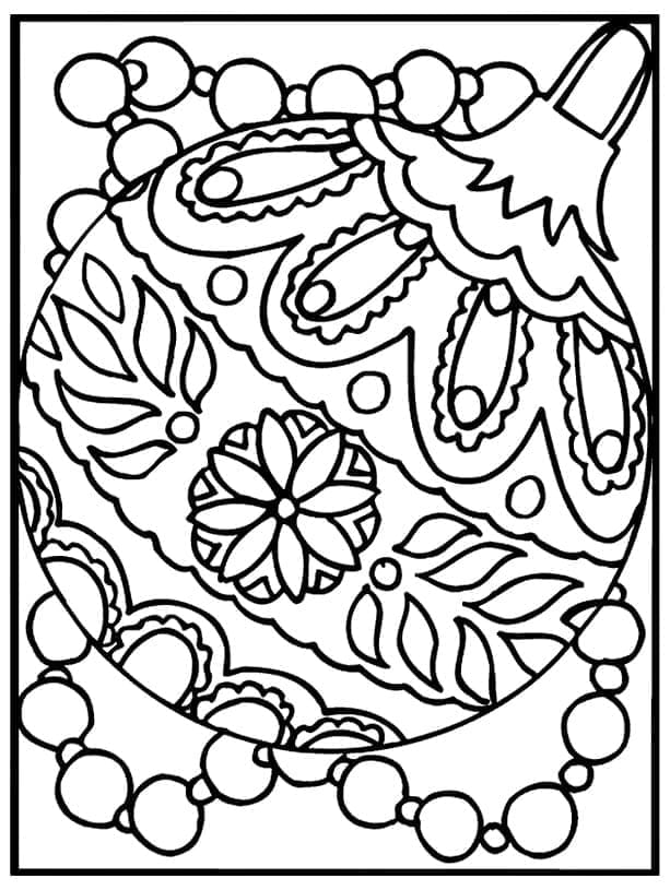 Desenho De Uma Linda Bola De Natal Para Colorir
