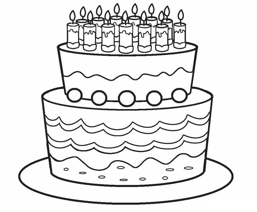 Bolo de Aniversário para Colorir