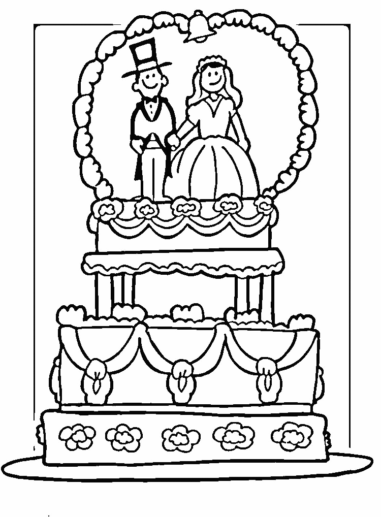 Bolo de Casamento para Colorir