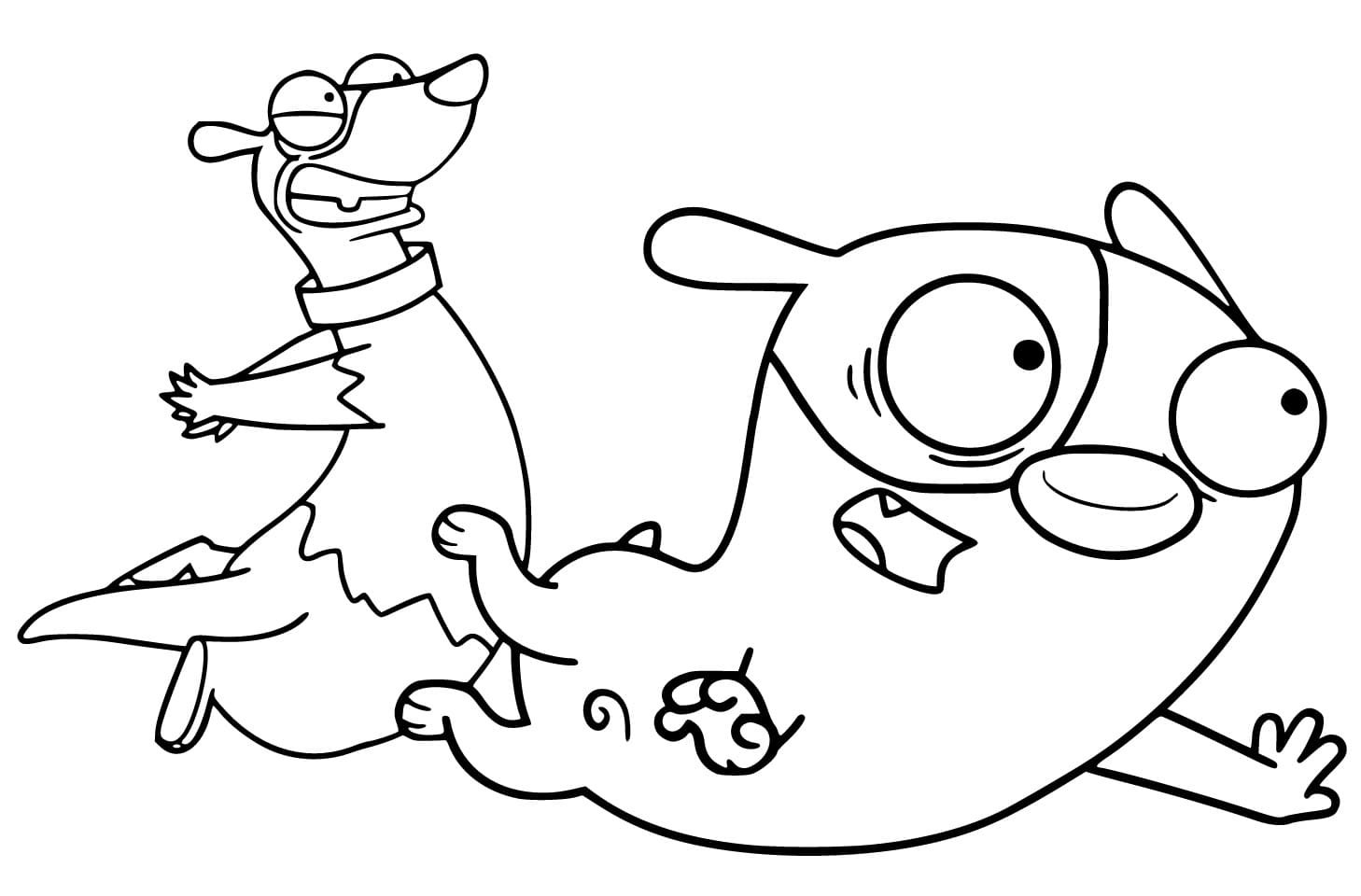Desenho De Imagem De Boris e Rufus Para Colorir