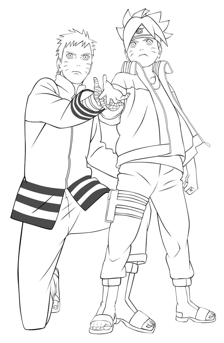 Desenho Boruto e Naruto para Colorir Desenho Boruto e Naruto para Colorir