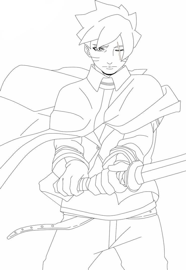 Desenho De Boruto incrível Para Colorir e Imprimir