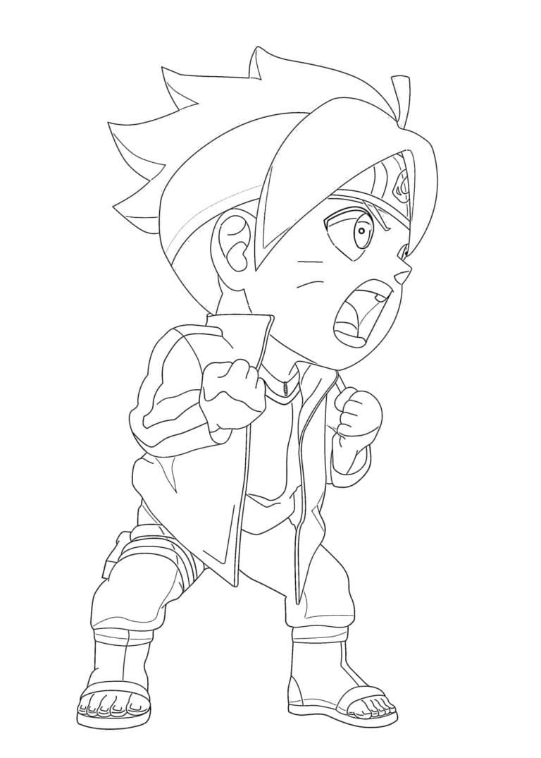 Desenho De Boruto Para Colorir Com lápis De Cor e Imprimir