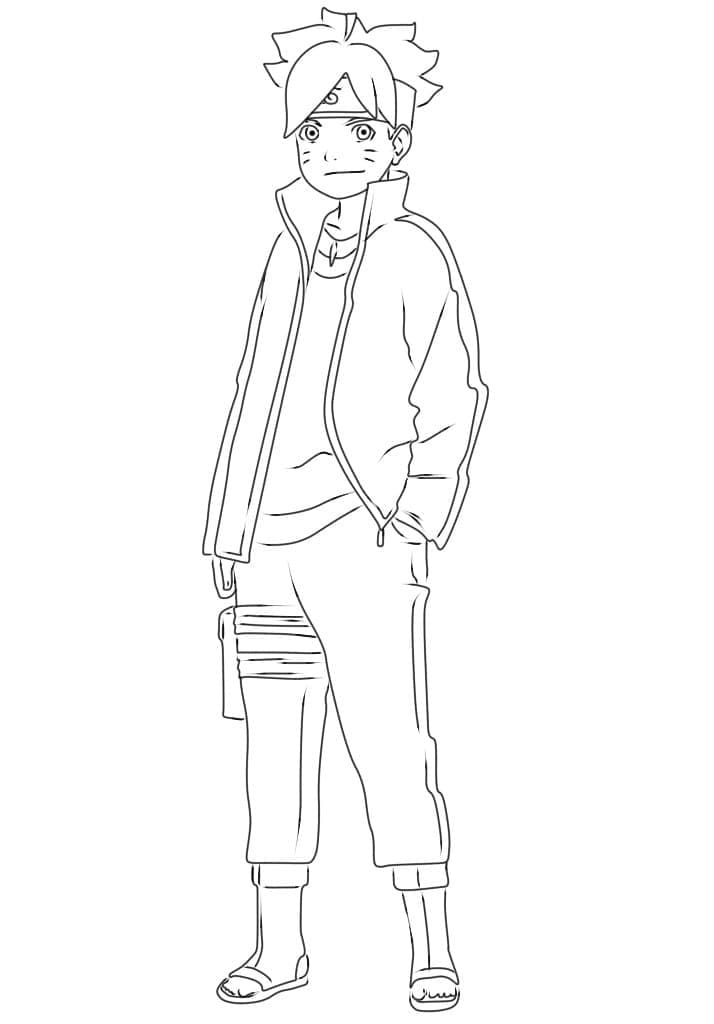 Desenho De Cara De Boruto Para Colorir e Imprimir