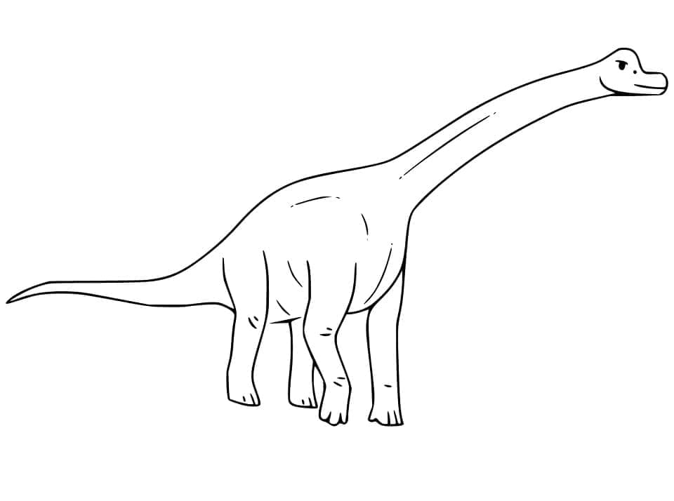Desenho De Braquiossauro Infantil Para Colorir e Imprimir