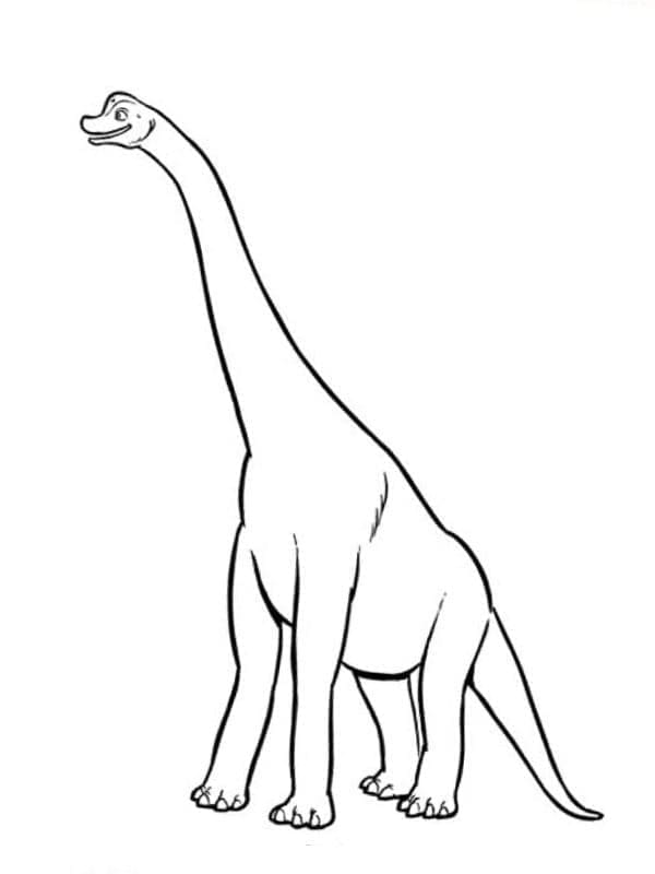 Desenho De Braquiossauro Para Colorir e Imprimir Pdf grátis