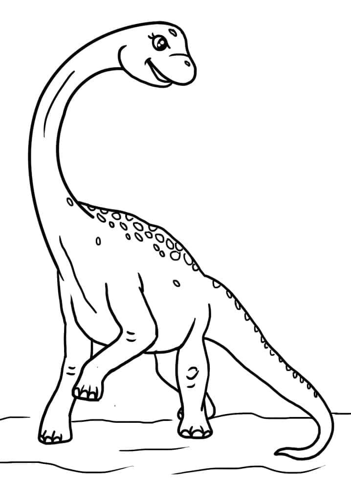 Desenho De Feliz Braquiossauro Para Colorir